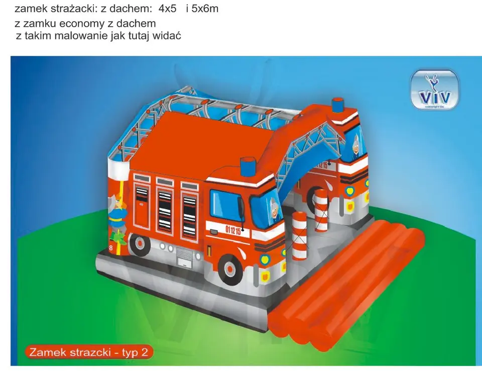 Fire truck 4.2 x 5.2 m commercial custom inflatable