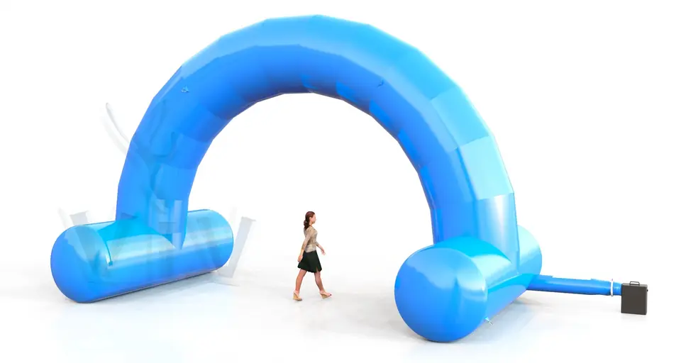 Arch gate self - standing 8 m commercial promotional inflatable gate