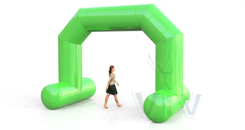 Diagonal self - standing gate 5 m commercial promotional inflatable gate