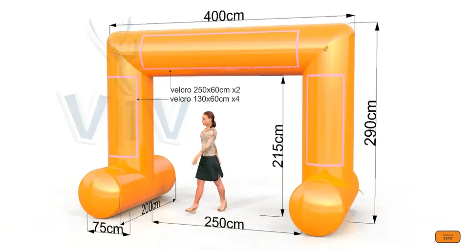 Rectangular Self - standing gate 4 m commercial promotional inflatable gate