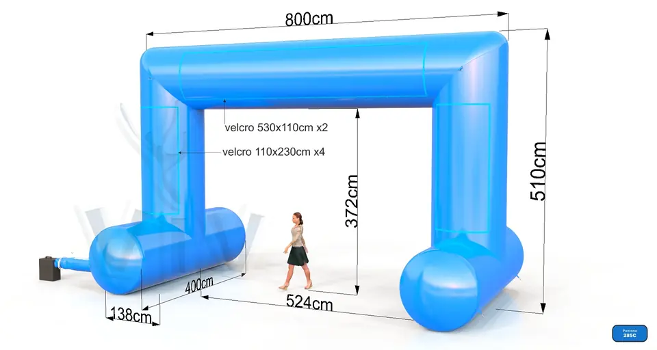 Rectangular self - standing gate 8 m commercial promotional inflatable gate